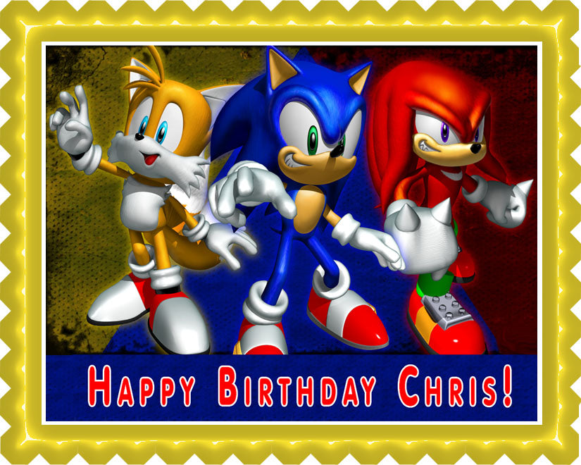 Sonic - Edible Cake Topper OR Cupcake Topper, Decor