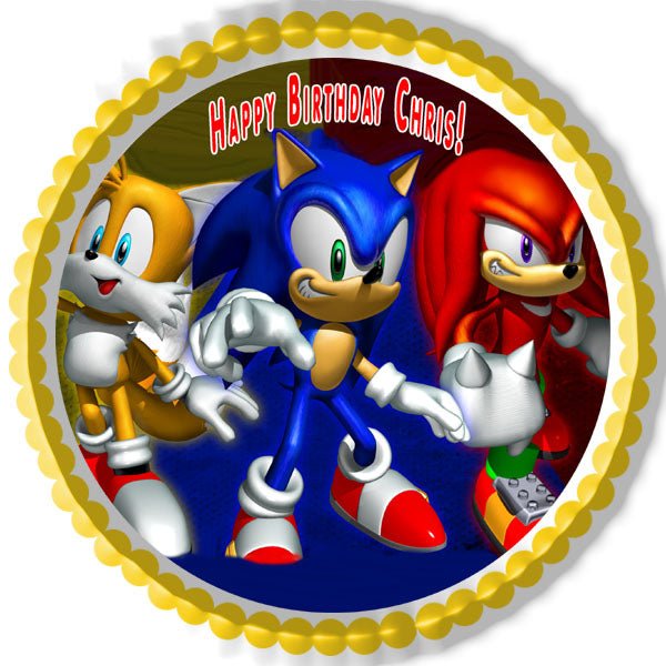 Sonic - Edible Cake Topper OR Cupcake Topper, Decor