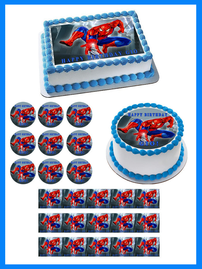 SPIDERMAN - Edible Cake Topper OR Cupcake Topper, Decor