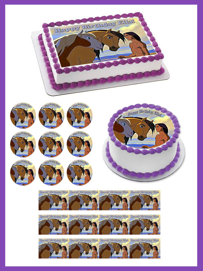 Spirit Stallion Of The Cimarron (Nr2) - Edible Cake Topper OR Cupcake Topper, Decor