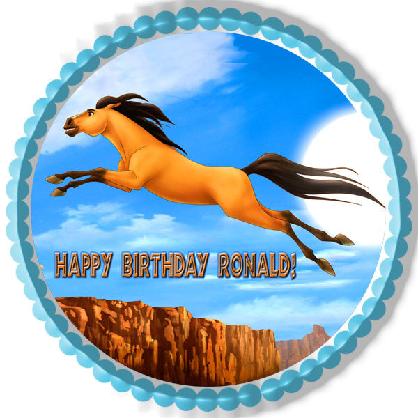 Spirit Stallion Of The Cimarron 3 Edible Birthday Cake Topper OR Cupcake Topper, Decor - Edible Prints On Cake (Edible Cake &Cupcake Topper)