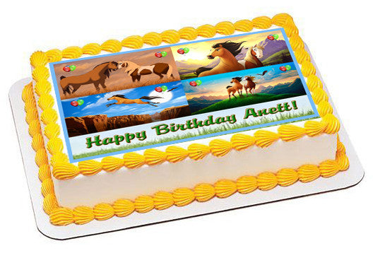 Spirit Stallion Of The Cimarron - Edible Cake Topper OR Cupcake Topper, Decor