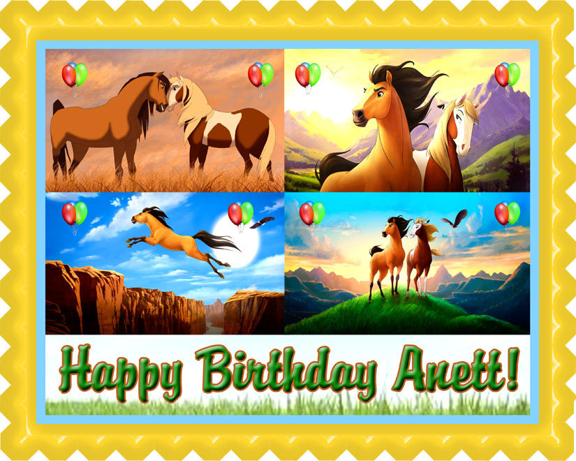 Spirit Stallion Of The Cimarron - Edible Cake Topper OR Cupcake Topper, Decor