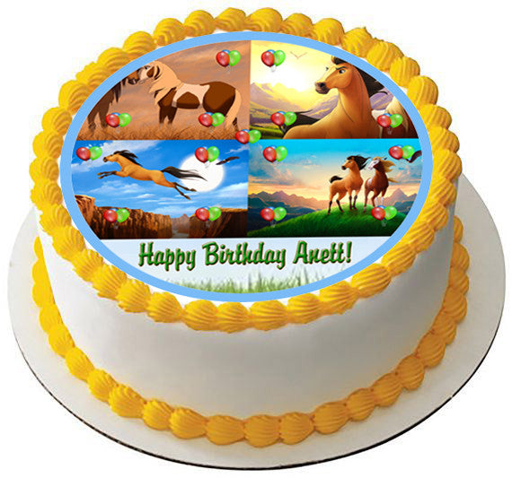 Spirit Stallion Of The Cimarron 1 Edible Birthday Cake Topper OR Cupcake Topper, Decor - Edible Prints On Cake (Edible Cake &Cupcake Topper)