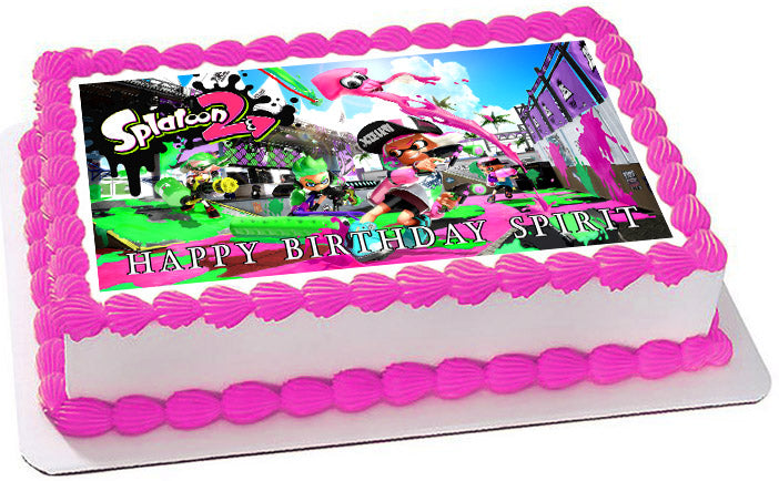 Splatoon (Nr2) - Edible Cake Topper OR Cupcake Topper, Decor