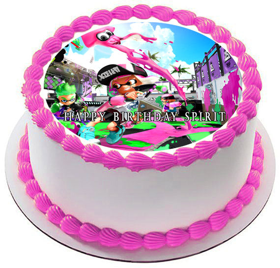 Splatoon (Nr2) - Edible Cake Topper OR Cupcake Topper, Decor
