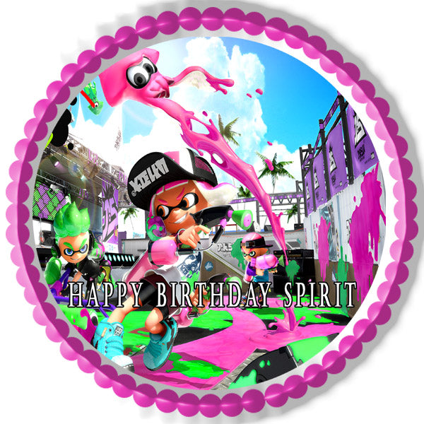 Splatoon (Nr2) - Edible Cake Topper OR Cupcake Topper, Decor