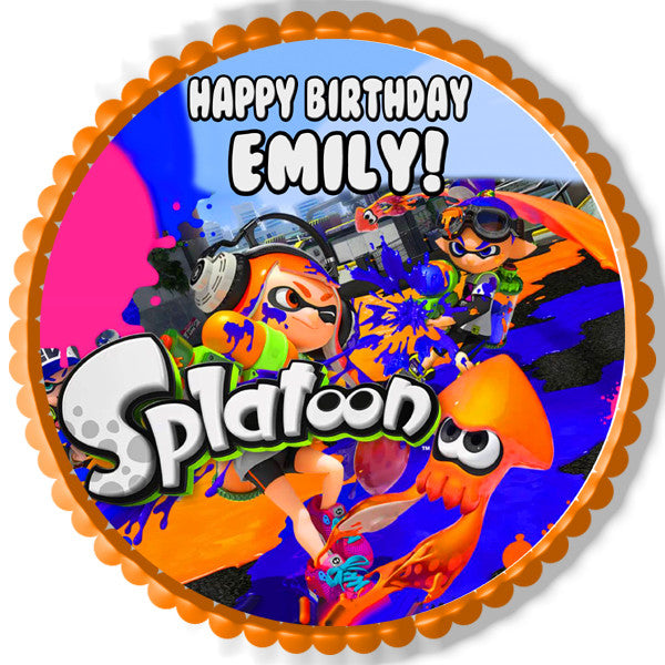 Splatoon - Edible Cake Topper OR Cupcake Topper, Decor