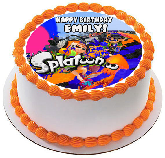Splatoon - Edible Cake Topper OR Cupcake Topper, Decor