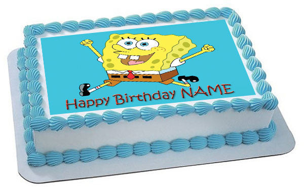 SPONGBOB -Edible Cake Topper OR Cupcake Topper, Decor