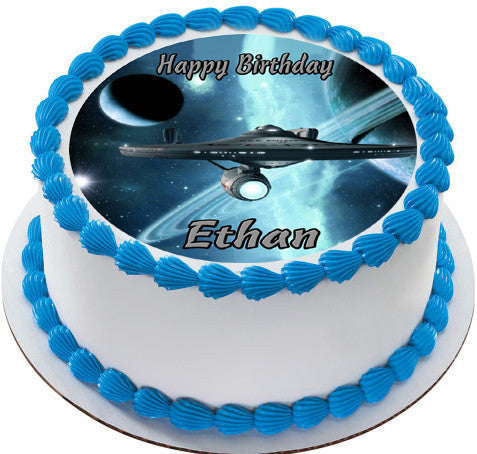 Star Trek Edible Birthday Cake Topper OR Cupcake Topper, Decor - Edible Prints On Cake (Edible Cake &Cupcake Topper)