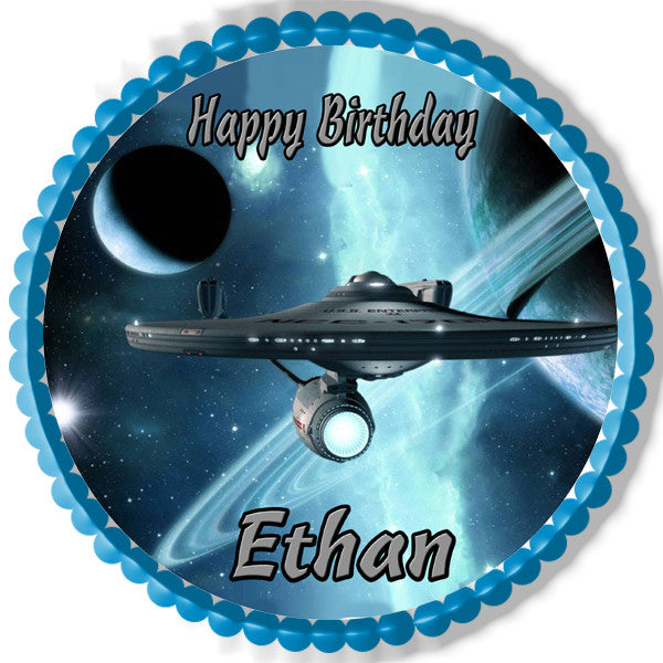 Star Trek Edible Birthday Cake Topper OR Cupcake Topper, Decor - Edible Prints On Cake (Edible Cake &Cupcake Topper)