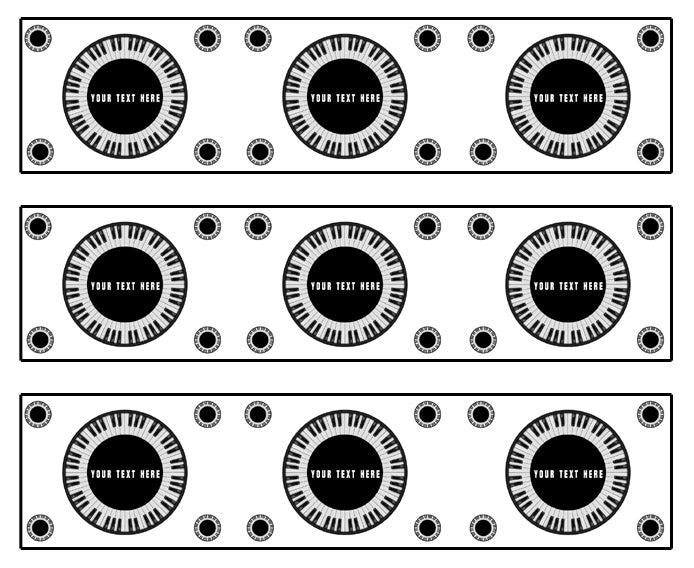 Piano keys Circular - Edible Cake Topper, Cupcake Toppers, Strips