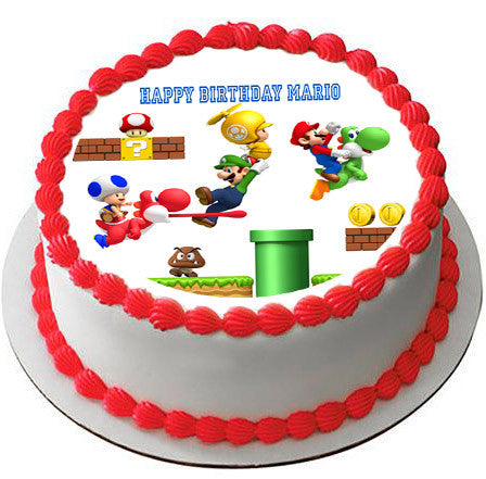 Super Mario Luigi 2 Edible Birthday Cake Topper OR Cupcake Topper, Decor - Edible Prints On Cake (Edible Cake &Cupcake Topper)