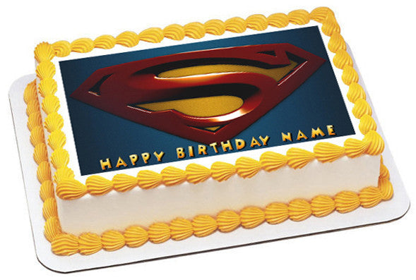 SUPERMAN LOGO - Edible Cake Topper OR Cupcake Topper, Decor