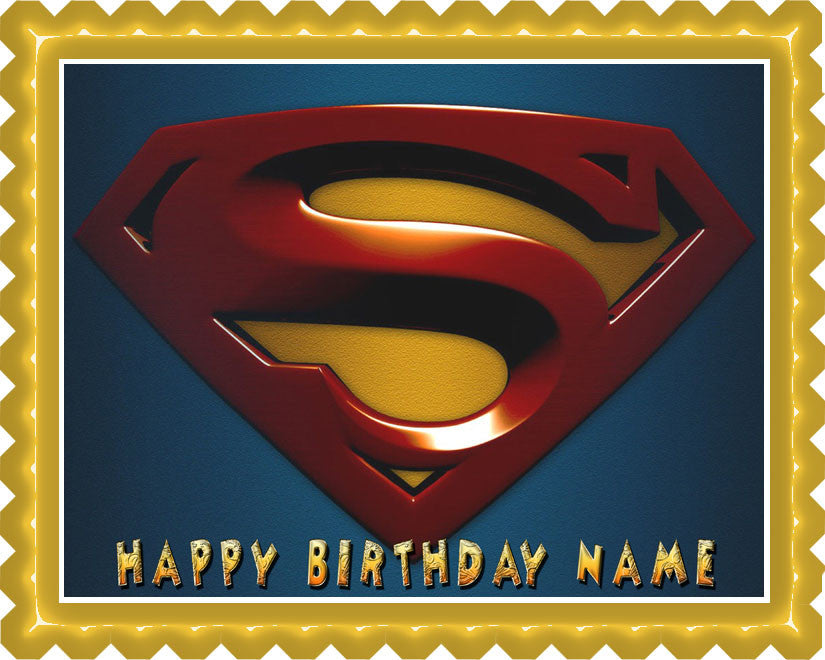 SUPERMAN LOGO - Edible Cake Topper OR Cupcake Topper, Decor
