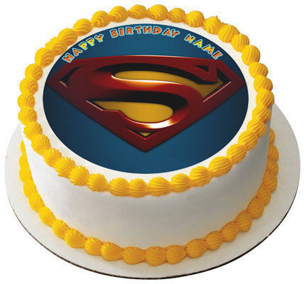 SUPERMAN LOGO - Edible Cake Topper OR Cupcake Topper, Decor
