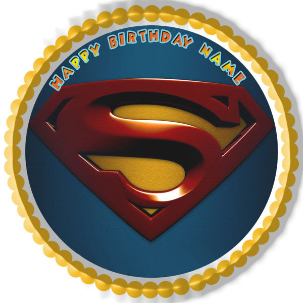 SUPERMAN LOGO - Edible Cake Topper OR Cupcake Topper, Decor