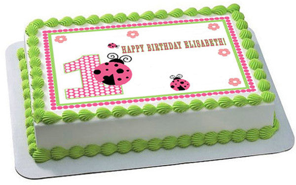Sweet Lady Bug - Edible Cake Topper OR Cupcake Topper, Decor