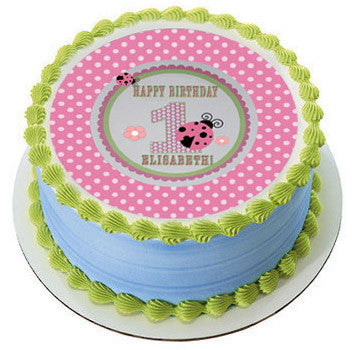 Sweet Lady Bug - Edible Cake Topper OR Cupcake Topper, Decor