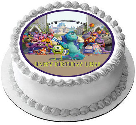 Monsters Inc University Edible Birthday Cake Topper OR Cupcake Topper, Decor - Edible Prints On Cake (Edible Cake &Cupcake Topper)