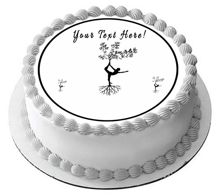 Yoga - Edible Cake Topper, Cupcake Toppers, Strips