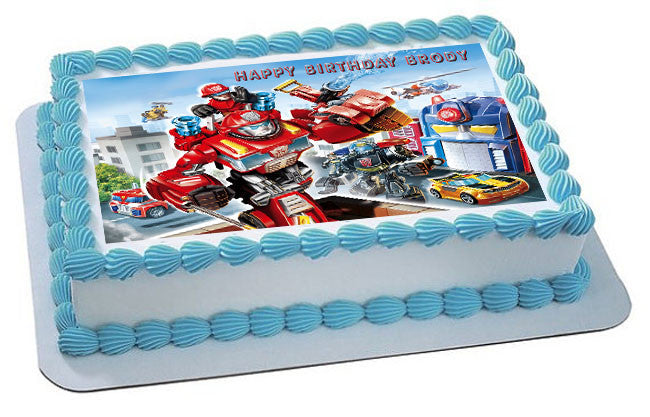 Transformers Rescue - Edible Cake Topper OR Cupcake Topper, Decor