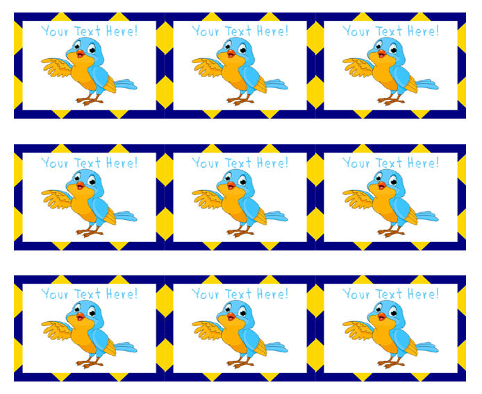 Talking Bird - Edible Cake Topper, Cupcake Toppers, Strips
