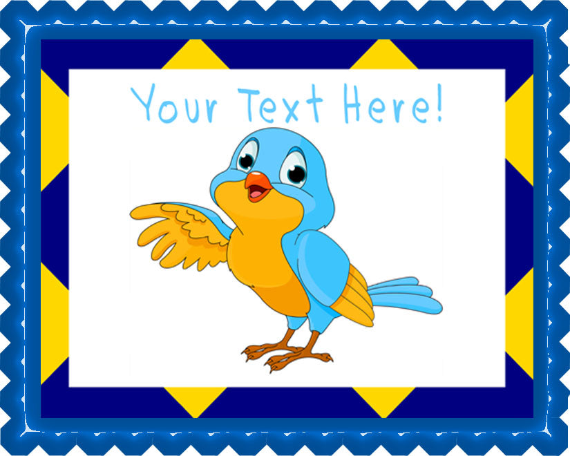 Talking Bird - Edible Cake Topper, Cupcake Toppers, Strips