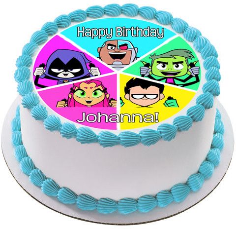 Teen Titans Go (Nr4) - Edible Cake Topper OR Cupcake Topper, Decor