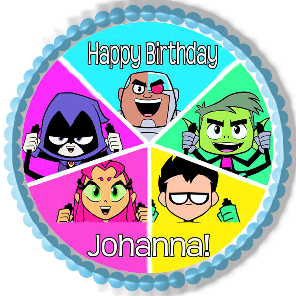 Teen Titans Go (Nr4) - Edible Cake Topper OR Cupcake Topper, Decor