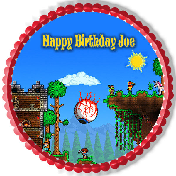Terraria (Nr1) - Edible Cake Topper OR Cupcake Topper, Decor