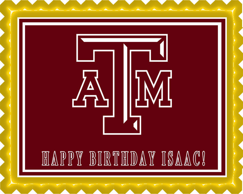 Texas A&M University - Edible Cake Topper OR Cupcake Topper, Decor