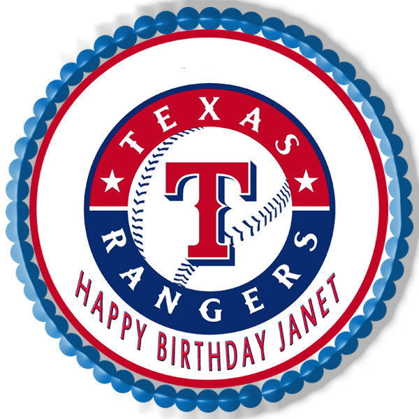 Texas Rangers - Edible Cake Topper OR Cupcake Topper, Decor