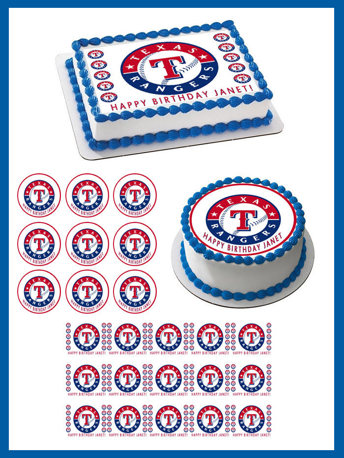 Texas Rangers - Edible Cake Topper OR Cupcake Topper, Decor
