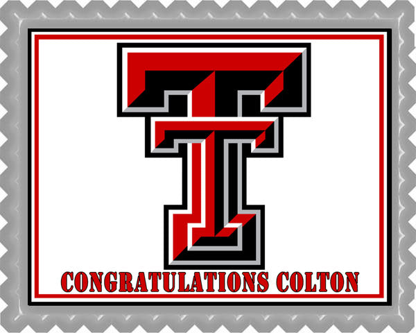 Texas Tech University (Nr2) - Edible Cake Topper OR Cupcake Topper, Decor