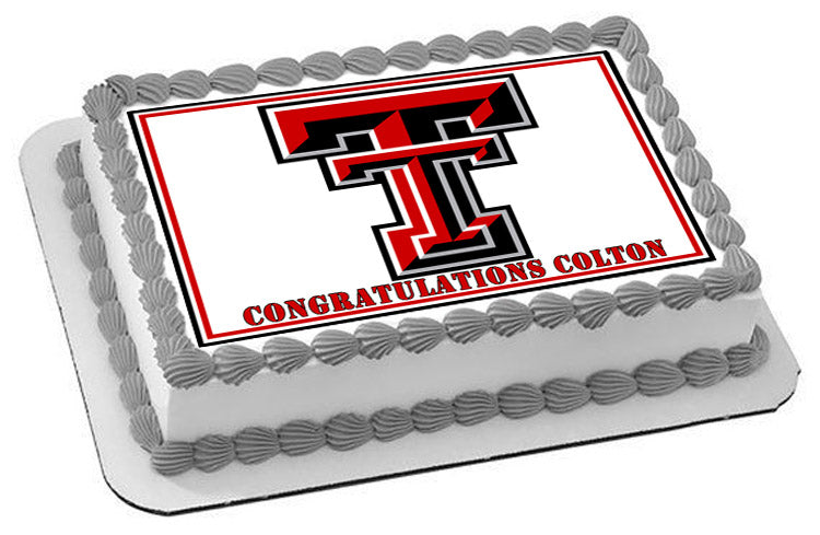 Texas Tech University (Nr2) - Edible Cake Topper OR Cupcake Topper, Decor
