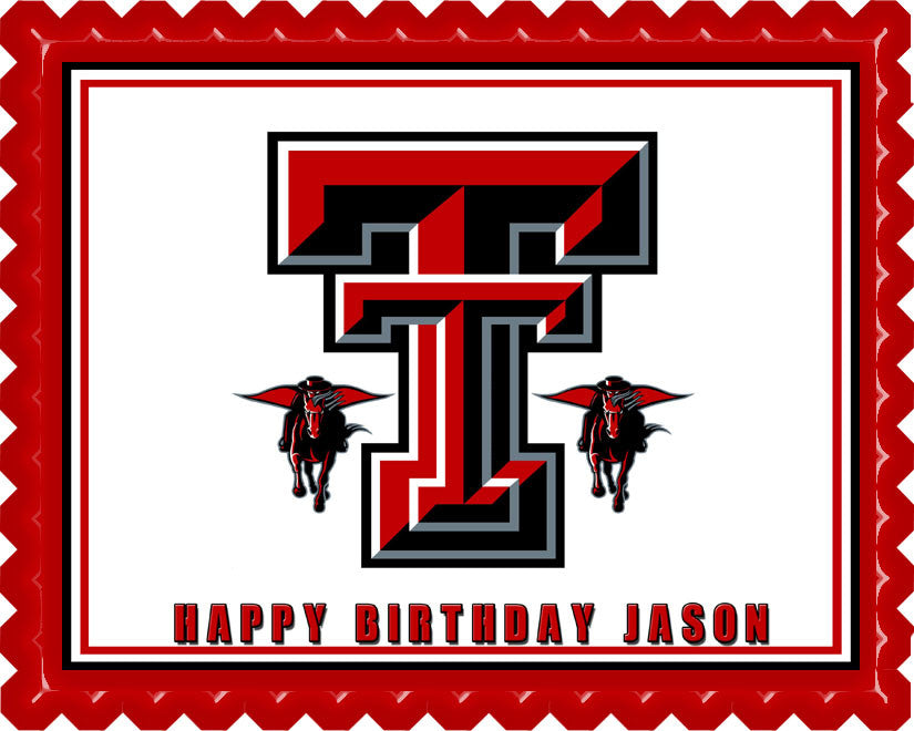 Texas Tech University (Nr1) - Edible Cake Topper OR Cupcake Topper, Decor