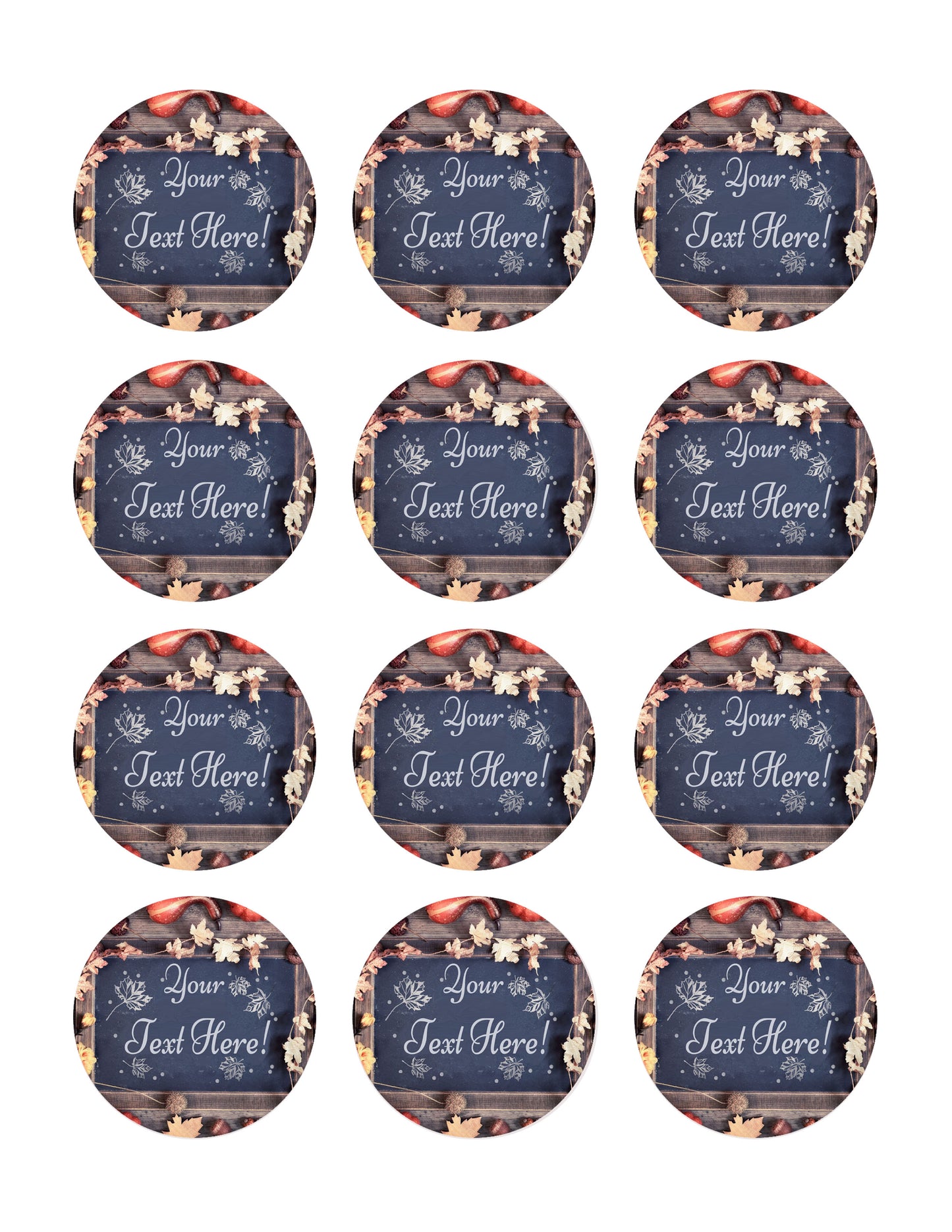 Thanksgiving III - Edible Cake Topper, Cupcake Toppers, Strips