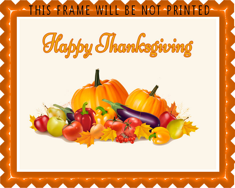 Thanksgiving (Nr2) - Edible Cake Topper OR Cupcake Topper, Decor