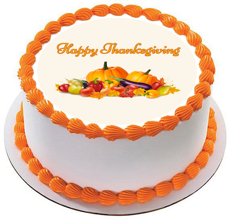 Thanksgiving (Nr2) - Edible Cake Topper OR Cupcake Topper, Decor