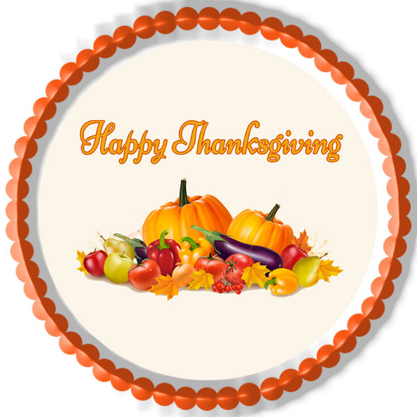 Thanksgiving (Nr2) - Edible Cake Topper OR Cupcake Topper, Decor