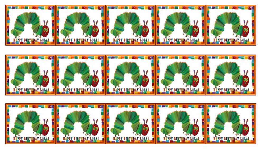 THE HUNGRY CATERPILLAR - Edible Cake Topper or Cupcake topper, Decor
