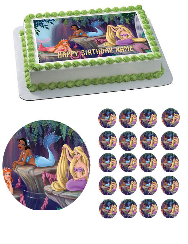 THE LITTLE MERMAID - Edible Cake Topper OR Cupcake Topper, Decor
