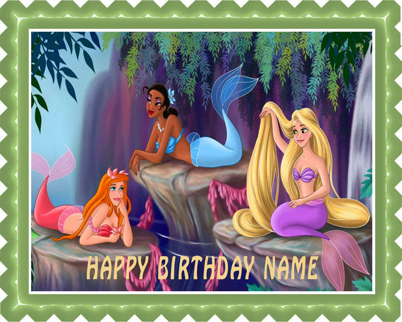 THE LITTLE MERMAID - Edible Cake Topper OR Cupcake Topper, Decor