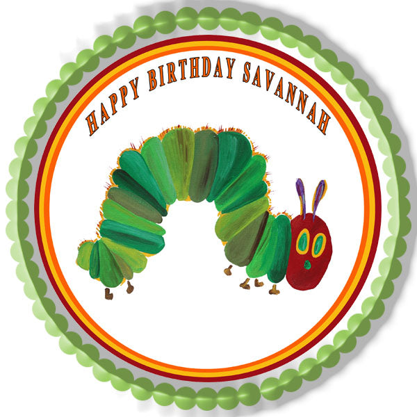 THE HUNGRY CATERPILLAR - Edible Cake Topper or Cupcake topper, Decor