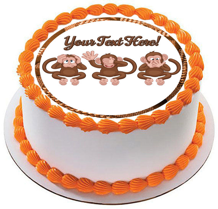 The Monkeys Faces - Edible Cake Topper, Cupcake Toppers, Strips