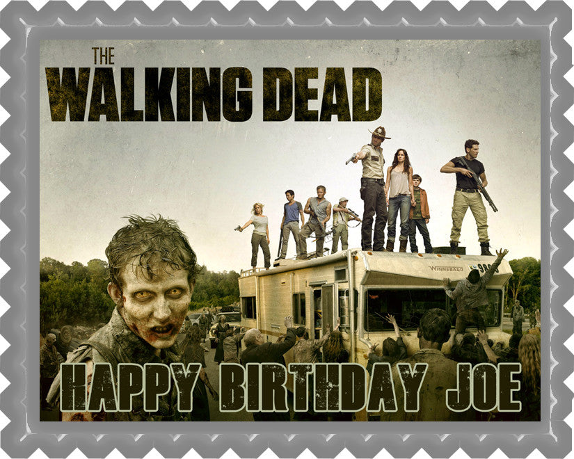 The Walking Dead 3 Edible Birthday Cake Topper OR Cupcake Topper, Decor - Edible Prints On Cake (Edible Cake &Cupcake Topper)