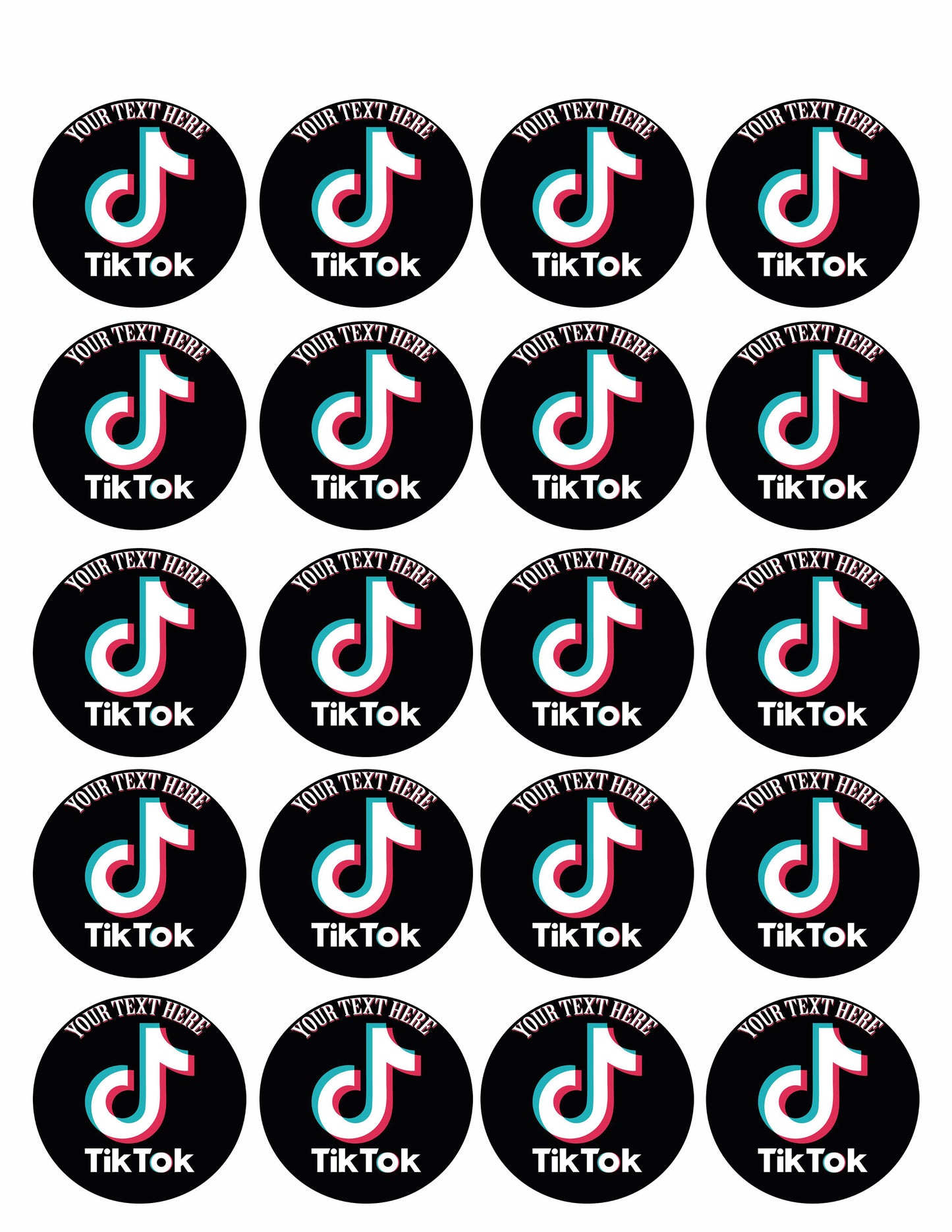 Tic Toc - Edible Cake Topper, Cupcake Toppers, Strips