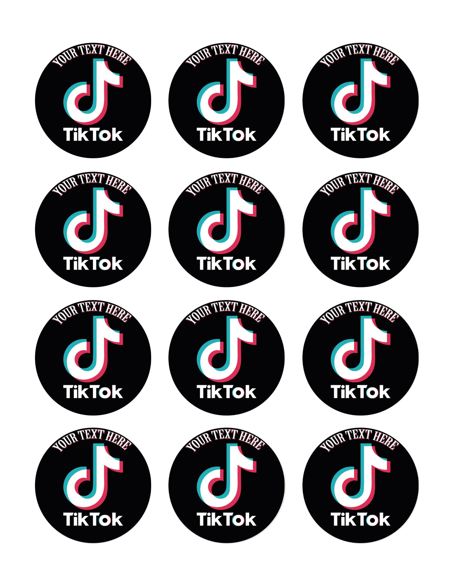 Tic Toc - Edible Cake Topper, Cupcake Toppers, Strips